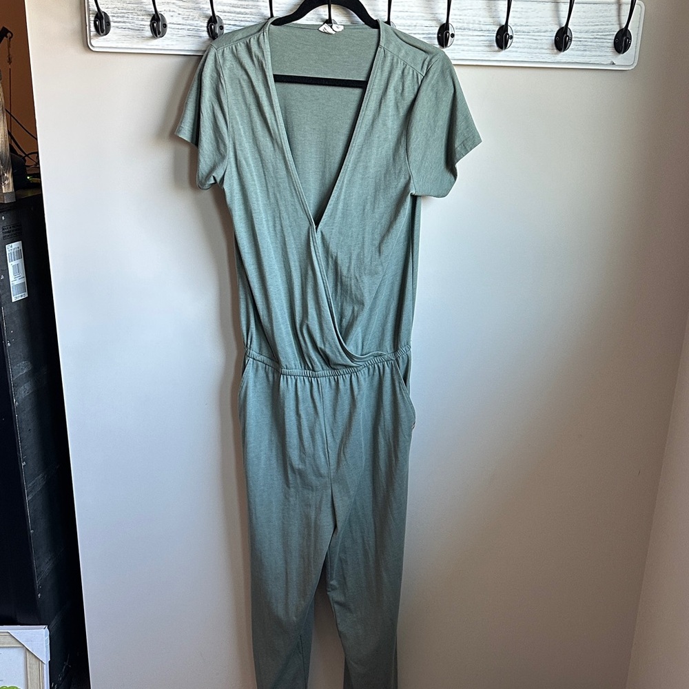tentree Olive Green Wrap Jumpsuit